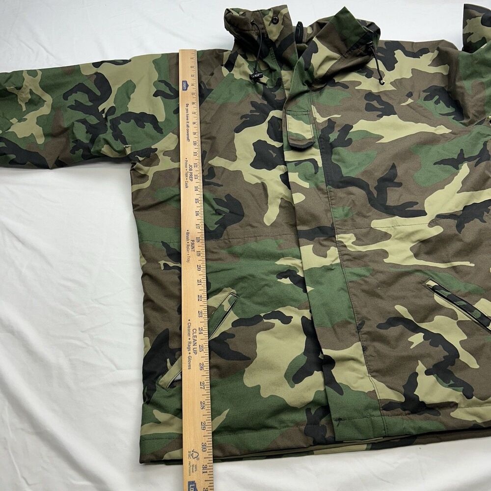 Log House Designs Gore-Tex Jacket Men's Large Long Green Camo Hunting Military - Picture 13 of 16